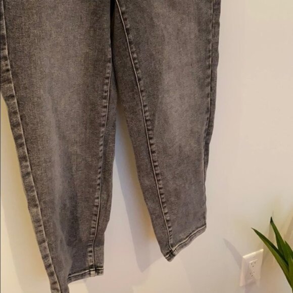 Addition Elle Women Gray High-Rise Slim Cropped Jean Lycra Size 10 - Picture 6 of 10